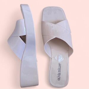 COPY - Olivia Miller Women's Cream Slide Sandals